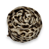 Leopard Print Scarf with Golden Lines