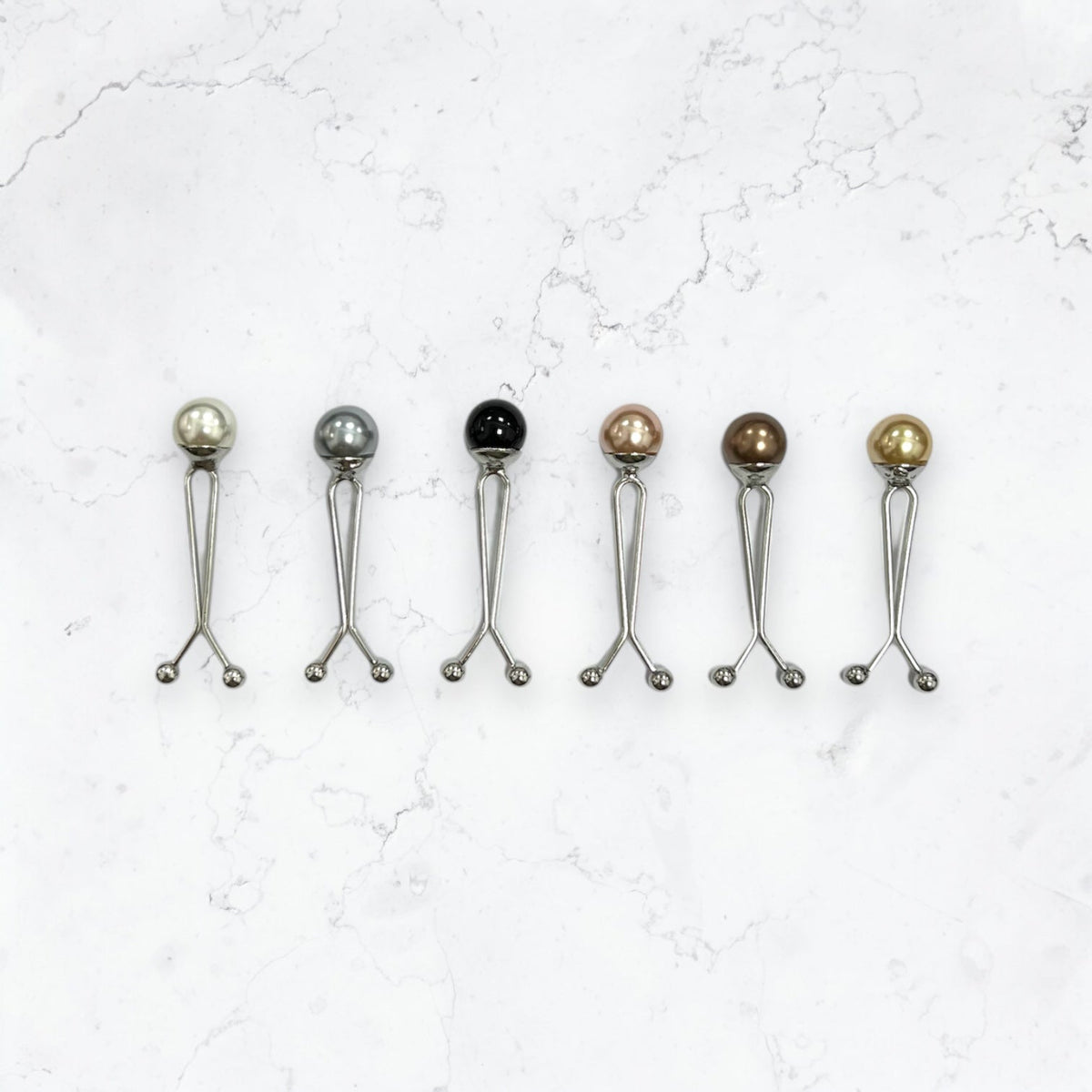 Pearls Hijab Clip - No Snag - Set of Six