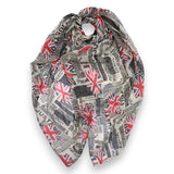 UK Newspaper Print Union Jack Flag on Lightweight Scarf