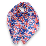 UK Union Jack Small Print Flag Print on Lightweight Scarf