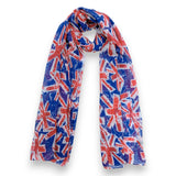 UK Union Jack Small Print Flag Print on Lightweight Scarf
