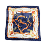 Belted Chain Pattern Silk Touch Square Scarf