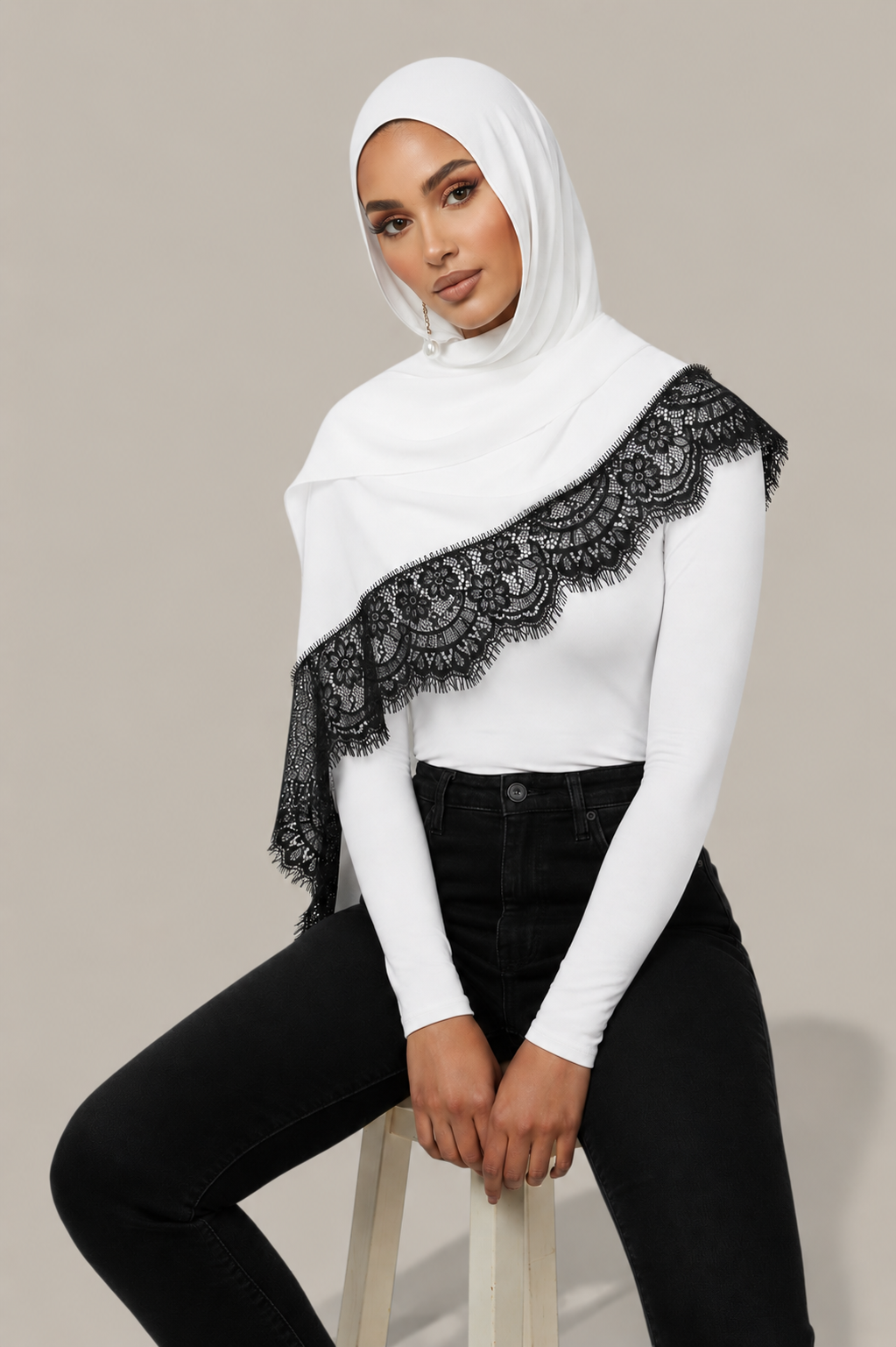 White with Black Lace