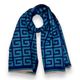 Maze Print Reversible Winter Scarf
